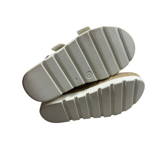 Girls Cat & Jack White Double Buckle Sandals Size 13 Slingback Espadrille - Picture 6 of 6